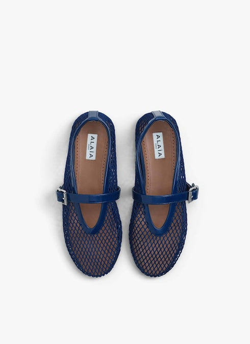 Midnight - Ballet Flats In Fishnet - GLAM MODA